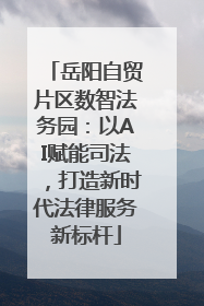 岳阳自贸片区数智法务园：以AI赋能司法，打造新时代法律服务新标杆