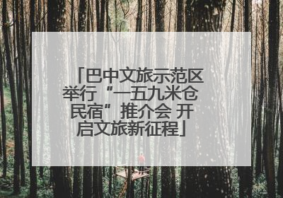 巴中文旅示范区举行“一五九米仓民宿”推介会 开启文旅新征程