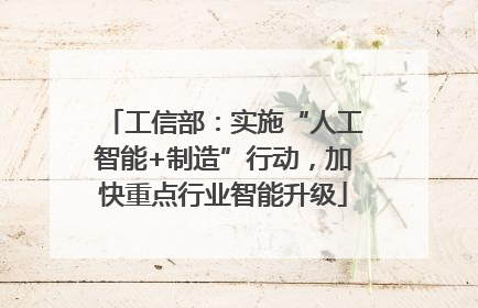 工信部：实施“人工智能+制造”行动，加快重点行业智能升级