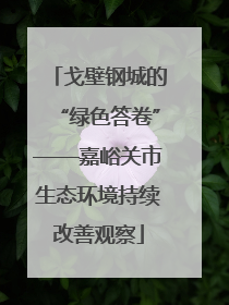 戈壁钢城的“绿色答卷”——嘉峪关市生态环境持续改善观察