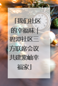 我们社区的幸福味｜碧潭社区三方联席会议共建紫岫幸福家