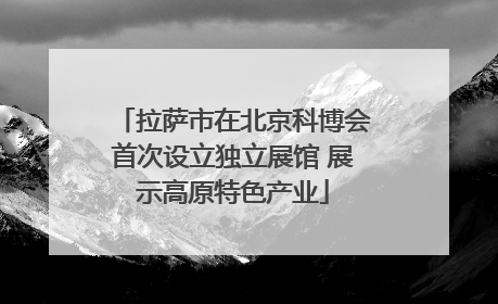 拉萨市在北京科博会首次设立独立展馆 展示高原特色产业