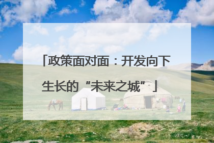 政策面对面：开发向下生长的“未来之城”