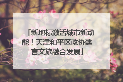 新地标激活城市新动能！天津和平区政协建言文旅融合发展
