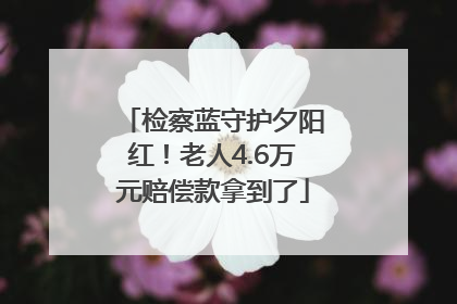 检察蓝守护夕阳红！老人4.6万元赔偿款拿到了