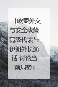 欧盟外交与安全政策高级代表与伊朗外长通话 讨论当前局势