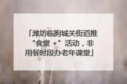 潍坊临朐城关街道推“食堂 +”活动，非用餐时段办老年课堂