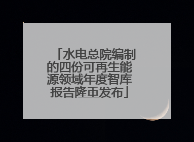 水电总院编制的四份可再生能源领域年度智库报告隆重发布