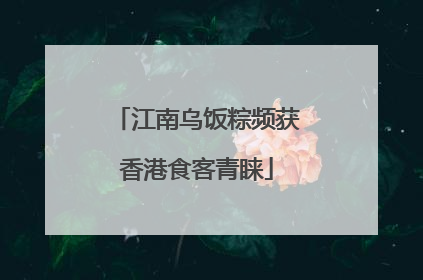 江南乌饭粽频获香港食客青睐