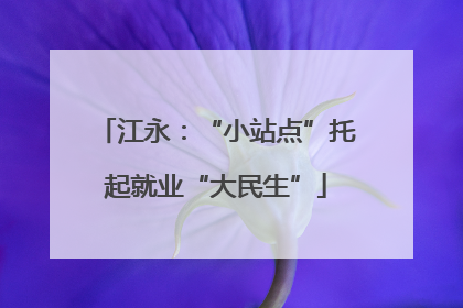 江永：“小站点”托起就业“大民生”