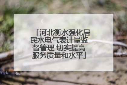 河北衡水强化居民水电气表计量监督管理 切实提高服务质量和水平