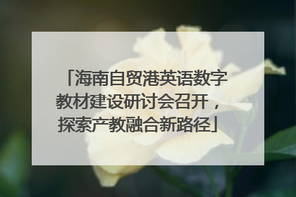 海南自贸港英语数字教材建设研讨会召开，探索产教融合新路径