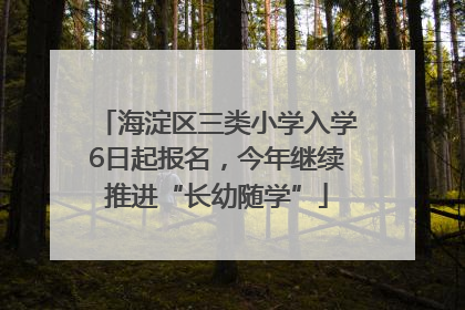 海淀区三类小学入学6日起报名，今年继续推进“长幼随学”