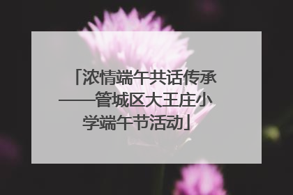 浓情端午共话传承——管城区大王庄小学端午节活动