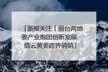 浙报关注丨丽台两地姜产业抱团创新发展 缙云黄姜跨界俏销