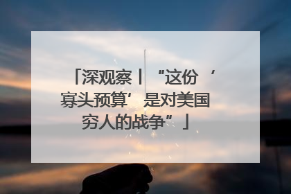 深观察丨“这份‘寡头预算’是对美国穷人的战争”
