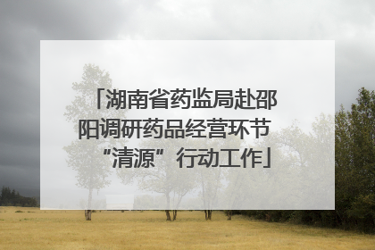 湖南省药监局赴邵阳调研药品经营环节“清源”行动工作