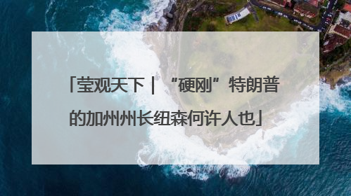 莹观天下｜“硬刚”特朗普的加州州长纽森何许人也