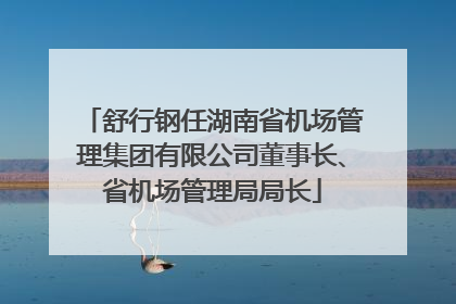 舒行钢任湖南省机场管理集团有限公司董事长、省机场管理局局长