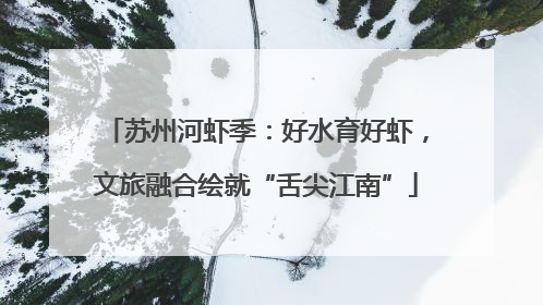 苏州河虾季：好水育好虾，文旅融合绘就“舌尖江南”