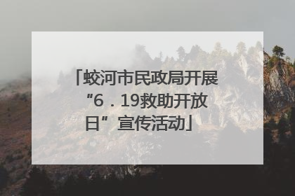 蛟河市民政局开展“6．19救助开放日”宣传活动