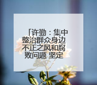 许勤：集中整治群众身边不正之风和腐败问题 坚定不移推动全面从严治党向基层延伸
