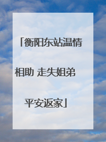 衡阳东站温情相助 走失姐弟平安返家