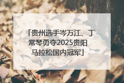 贵州选手岑万江、丁常琴勇夺2025贵阳马拉松国内冠军