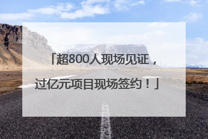 超800人现场见证，过亿元项目现场签约！