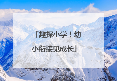 趣探小学！幼小衔接见成长