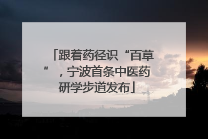 跟着药径识“百草”，宁波首条中医药研学步道发布