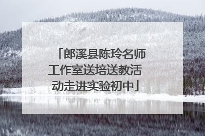 郎溪县陈玲名师工作室送培送教活动走进实验初中