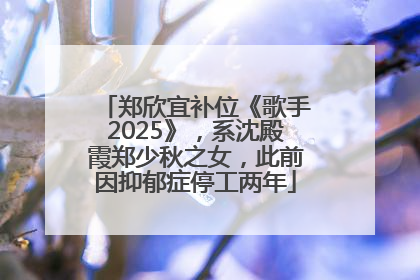 郑欣宜补位《歌手2025》，系沈殿霞郑少秋之女，此前因抑郁症停工两年