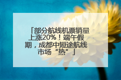 部分航线机票销量上涨20%！端午假期，成都中短途航线市场“热”