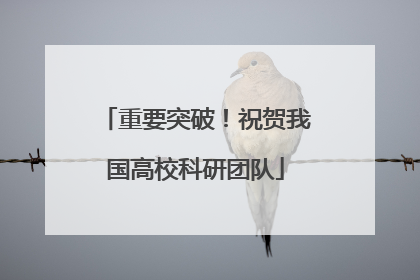 重要突破！祝贺我国高校科研团队