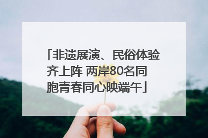 非遗展演、民俗体验齐上阵 两岸80名同胞青春同心映端午
