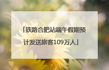铁路合肥站端午假期预计发送旅客109万人