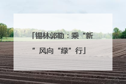锡林郭勒：乘“新”风向“绿”行