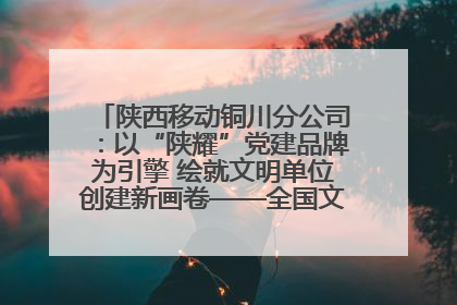 陕西移动铜川分公司：以“陕耀”党建品牌为引擎 绘就文明单位创建新画卷——全国文明单位创建纪实