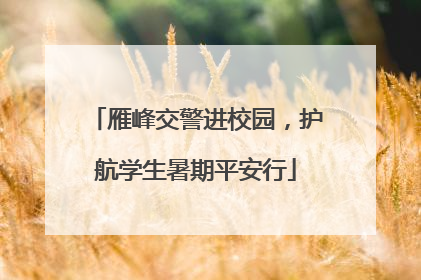 雁峰交警进校园，护航学生暑期平安行