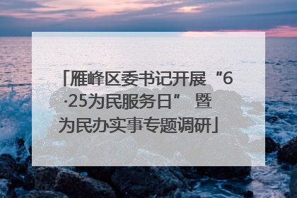 雁峰区委书记开展“6·25为民服务日” 暨为民办实事专题调研