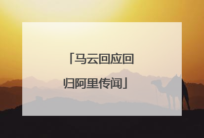 马云回应回归阿里传闻