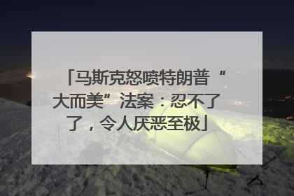 马斯克怒喷特朗普“大而美”法案：忍不了了，令人厌恶至极