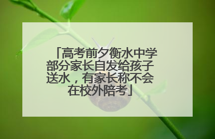 高考前夕衡水中学部分家长自发给孩子送水，有家长称不会在校外陪考