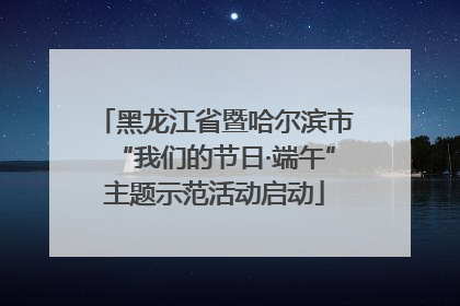 黑龙江省暨哈尔滨市“我们的节日·端午”主题示范活动启动