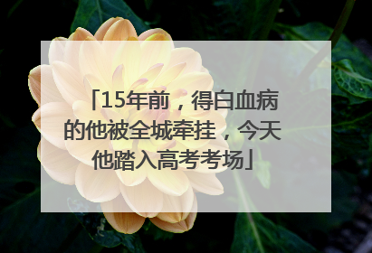 15年前，得白血病的他被全城牵挂，今天他踏入高考考场