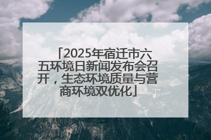 2025年宿迁市六五环境日新闻发布会召开，生态环境质量与营商环境双优化