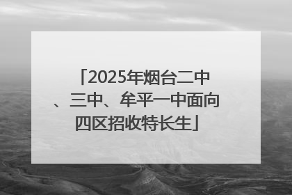 2025年烟台二中、三中、牟平一中面向四区招收特长生