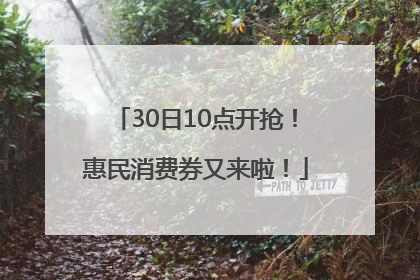 30日10点开抢！惠民消费券又来啦！