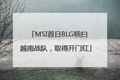 MSI首日BLG横扫越南战队，取得开门红